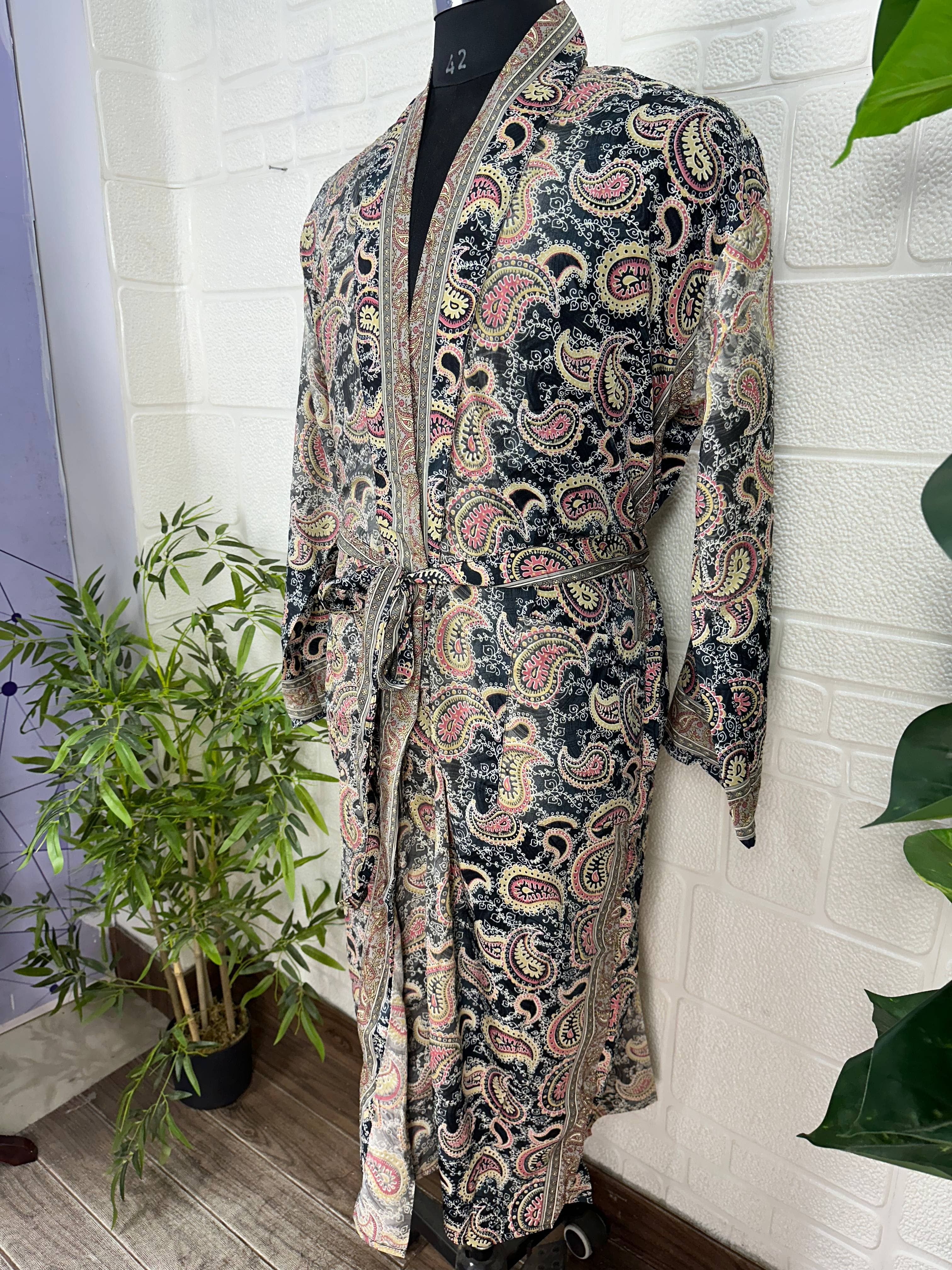 The Eastern Loom - Wholesale Robe - Men's - Men Silk Blend Kimono Robe, Dressing Gown for Man Bathrobe2