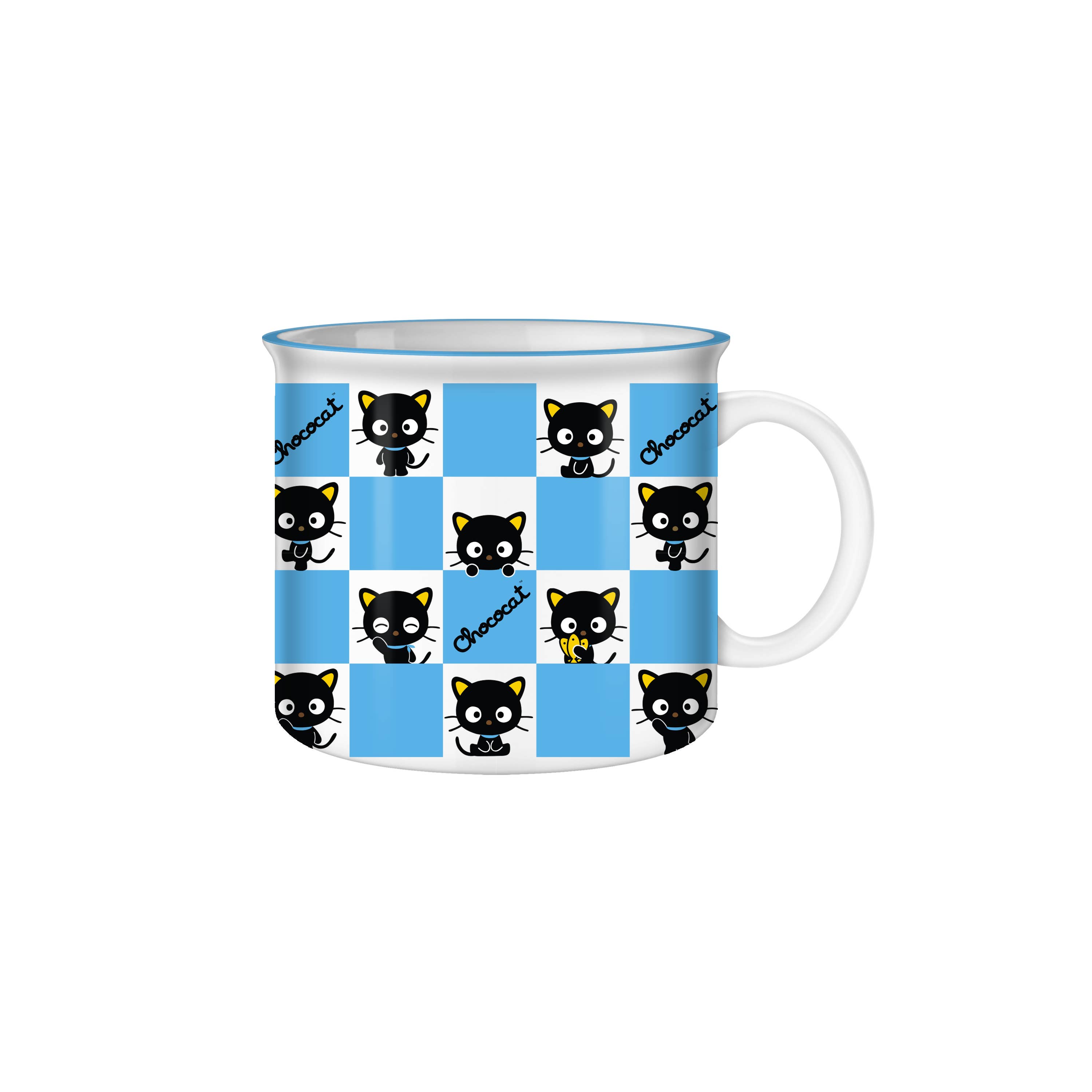 Silver Buffalo - Vente Tasse à café - Mug de camping en céramique Sanrio Chococat Checker Pattern 20 oz