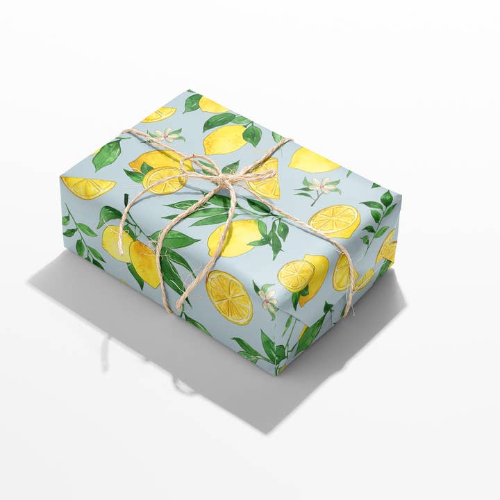 KelseyMDesigns – Großhandel Geschenkpapierrolle – Zitronen Geschenkpapier - 3-Blatt-Rolle7