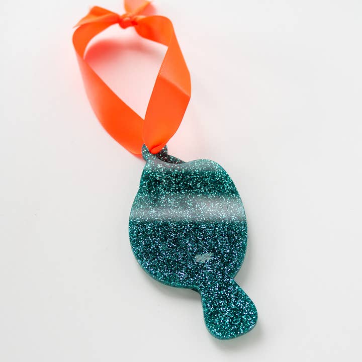designosaur - Wholesale Ornament - Plaice - Flat Fish - Glitter Christmas Decoration - Xmas1