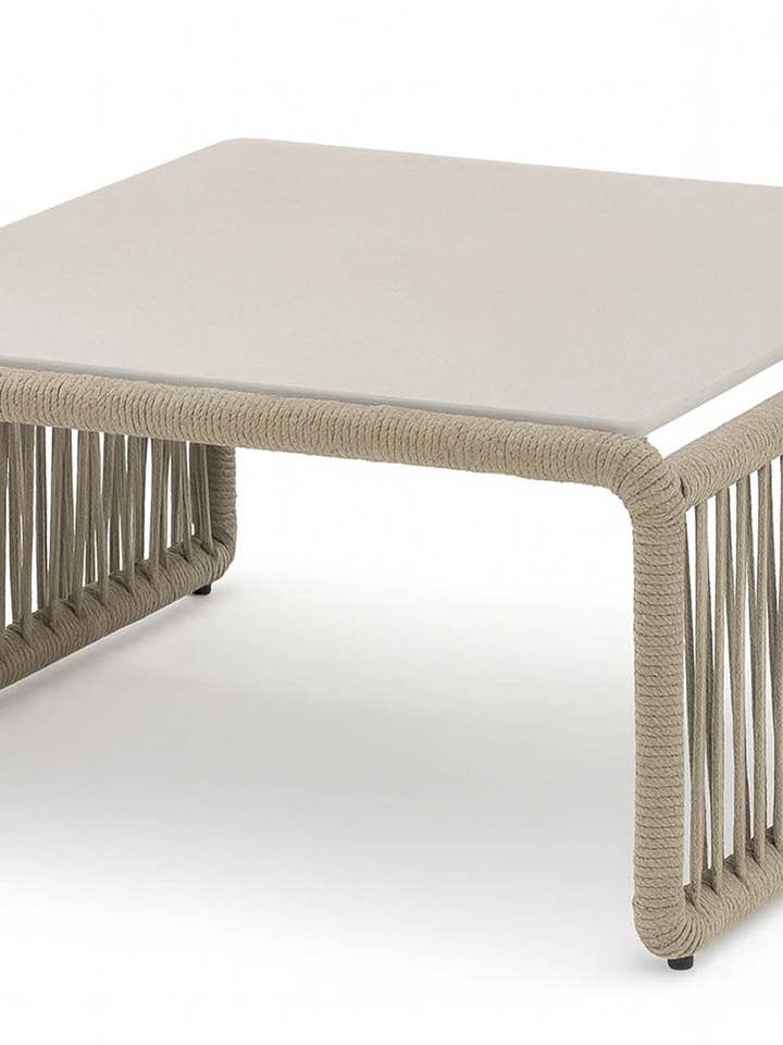 Couchtisch aus Edelstahl mit Glas 83 x 83 x 44 cm für den Großhandel von Aria Outdoor - GARPE GROUP - GARCÍA PÉREZ Y CÍA S.L.