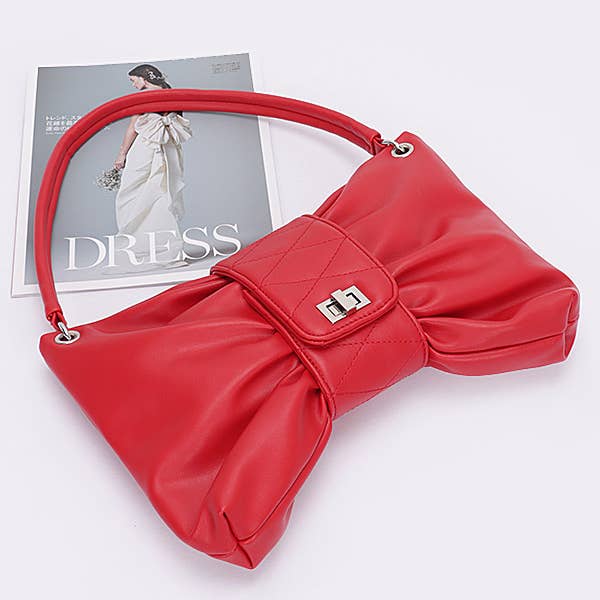 Shop Neighbors - Wholesale Shoulder Bag - Women's - Faux Leather Bow Shoulder Bag6