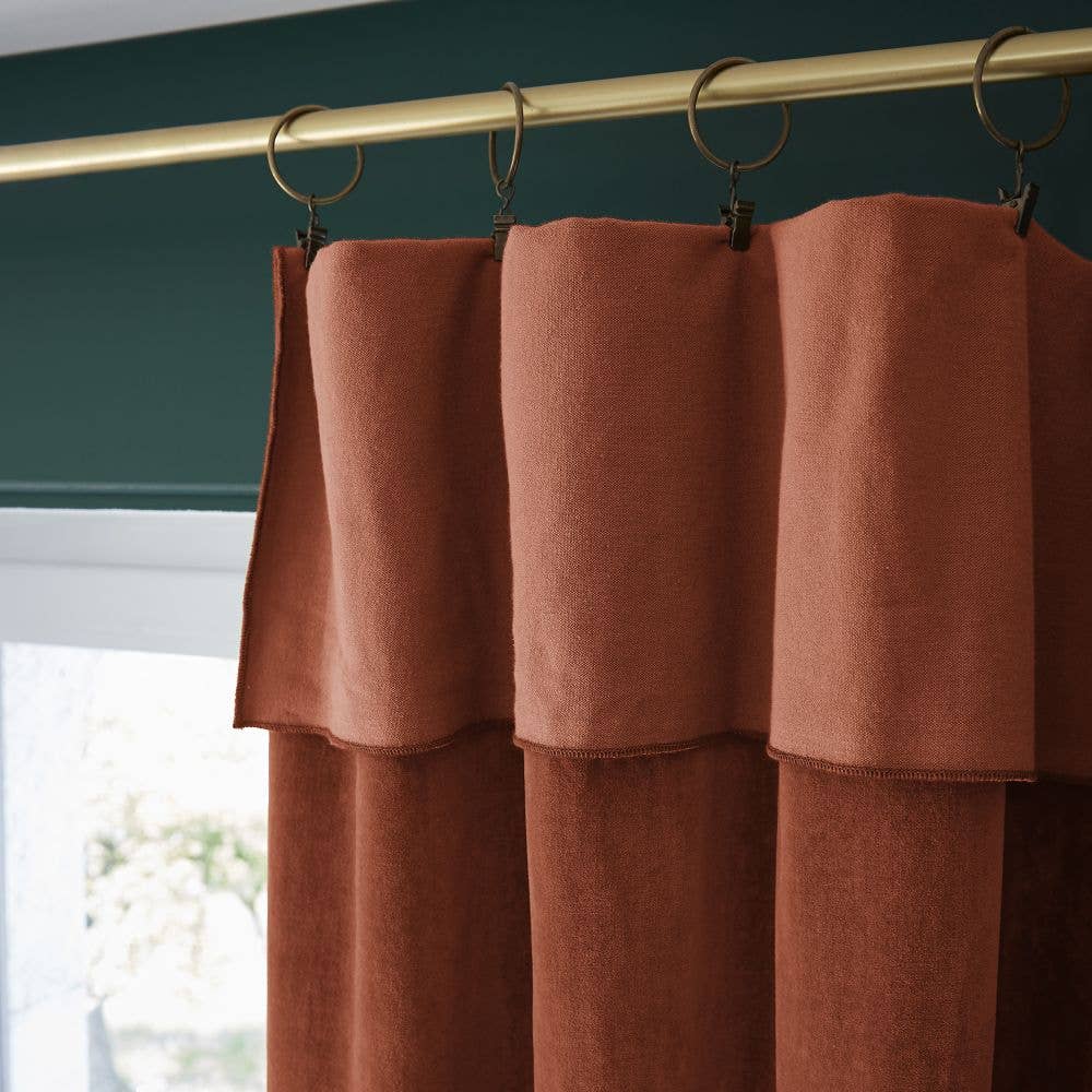 Housse De Rêve - Wholesale Curtain - Adjustable curtain 140x270 cm cotton velvet Terracotta3