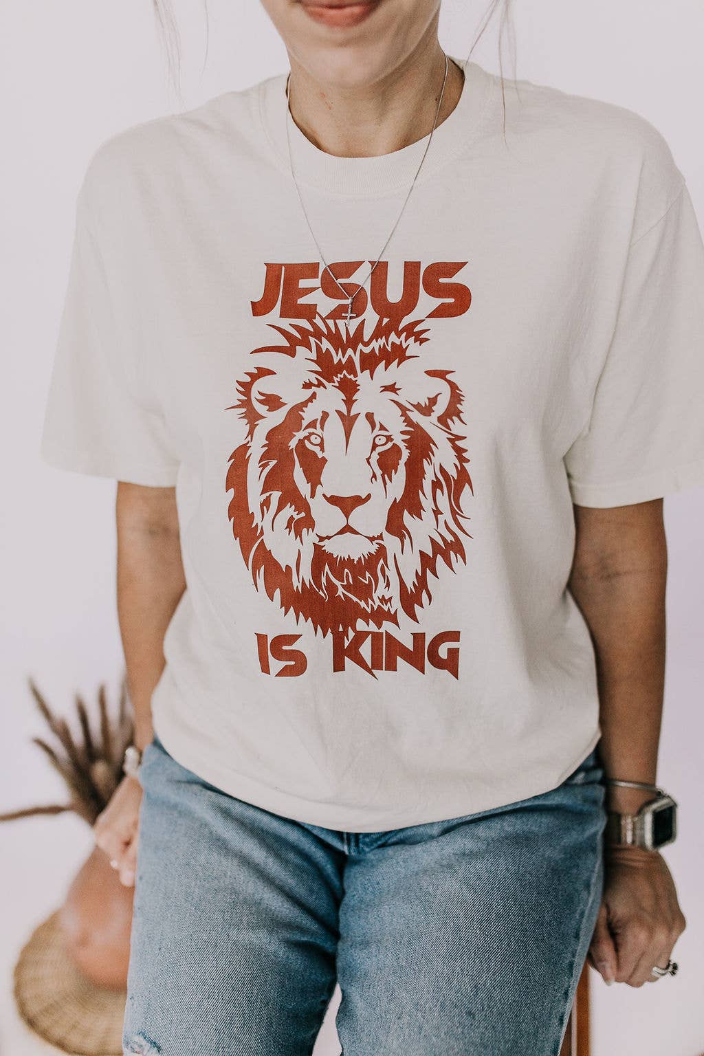 Little & Brave - Wholesale Screen Printed T-Shirt - Women's - Jesus is King Graphic tee, Faith based.6