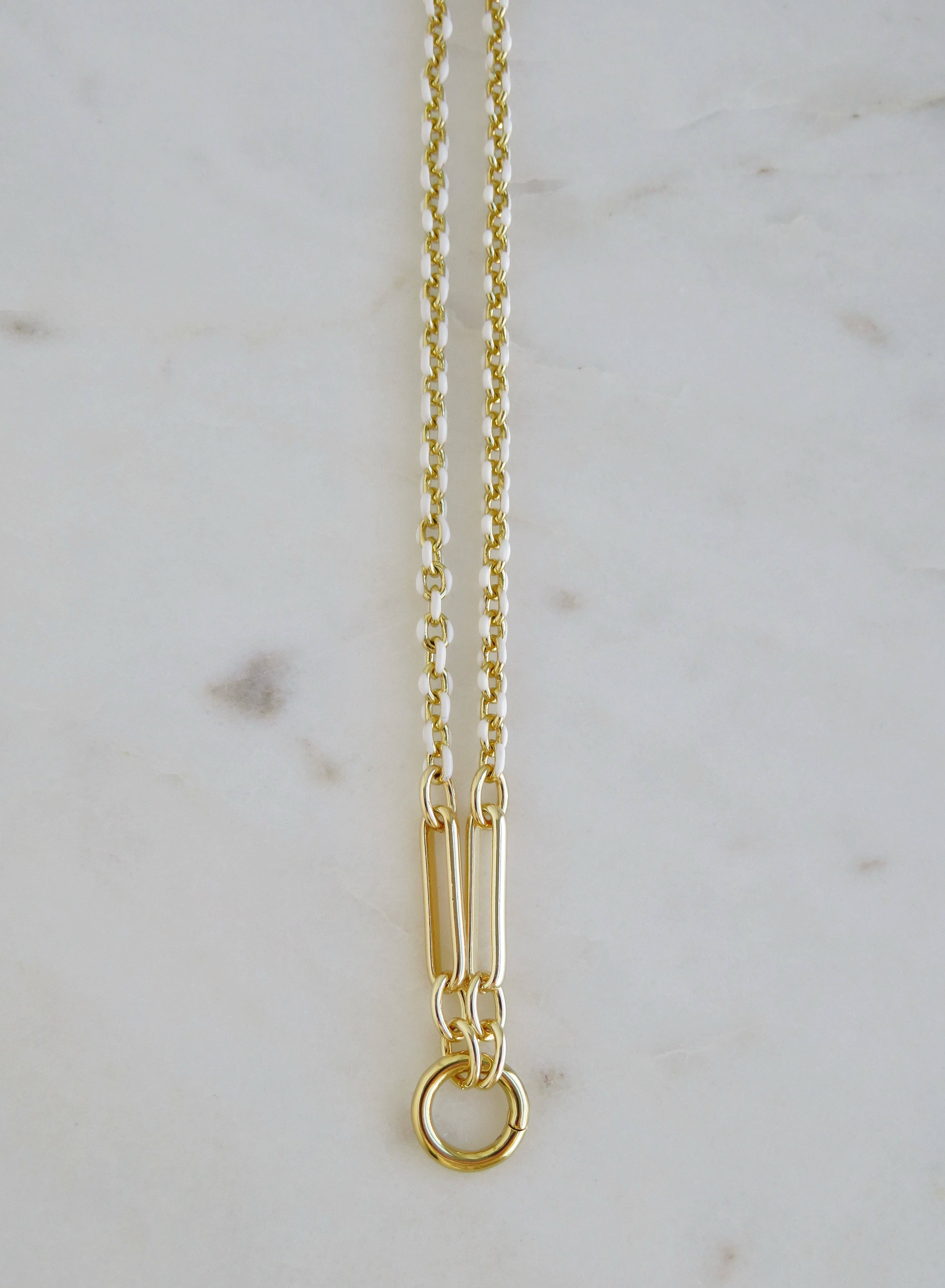 Boutique Suarez Co. - Wholesale Pendant/Charm Necklace - Blanc Charm Holder Necklace - Clicker Clasp - add charms8