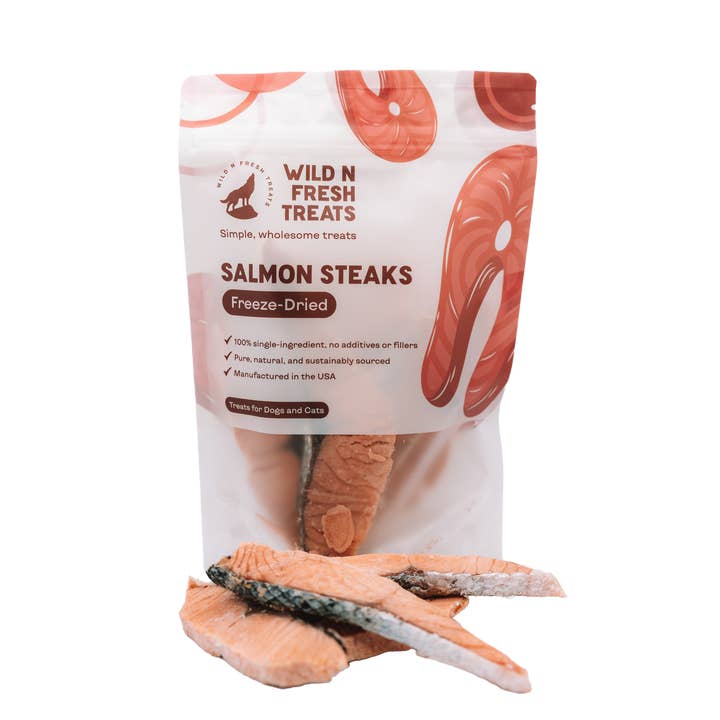 Freeze-Dried Salmon Steaks for wholesale by Wild n Fresh Treats