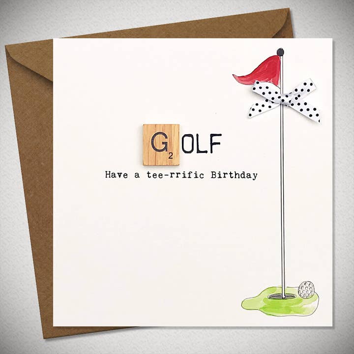 Bexy Boo Ltd – wholesale Birthday card – GOLF - Have a tee-riffic Birthday