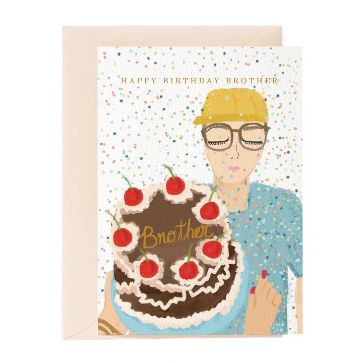 Happy Birthday Brother Greeting Card for wholesale by Nelly Castro
