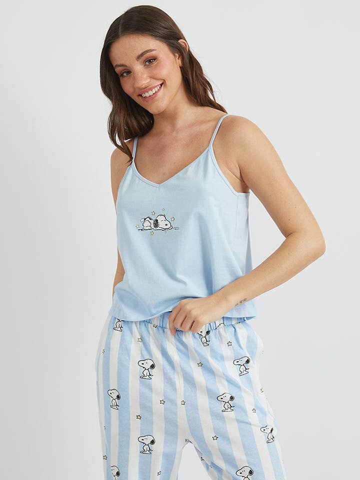Skinnydip London – Engroshandel Pyjamasæt - Dame – Peanuts x Skinnydip Snoopy Cami & Bukse Pyjamasæt