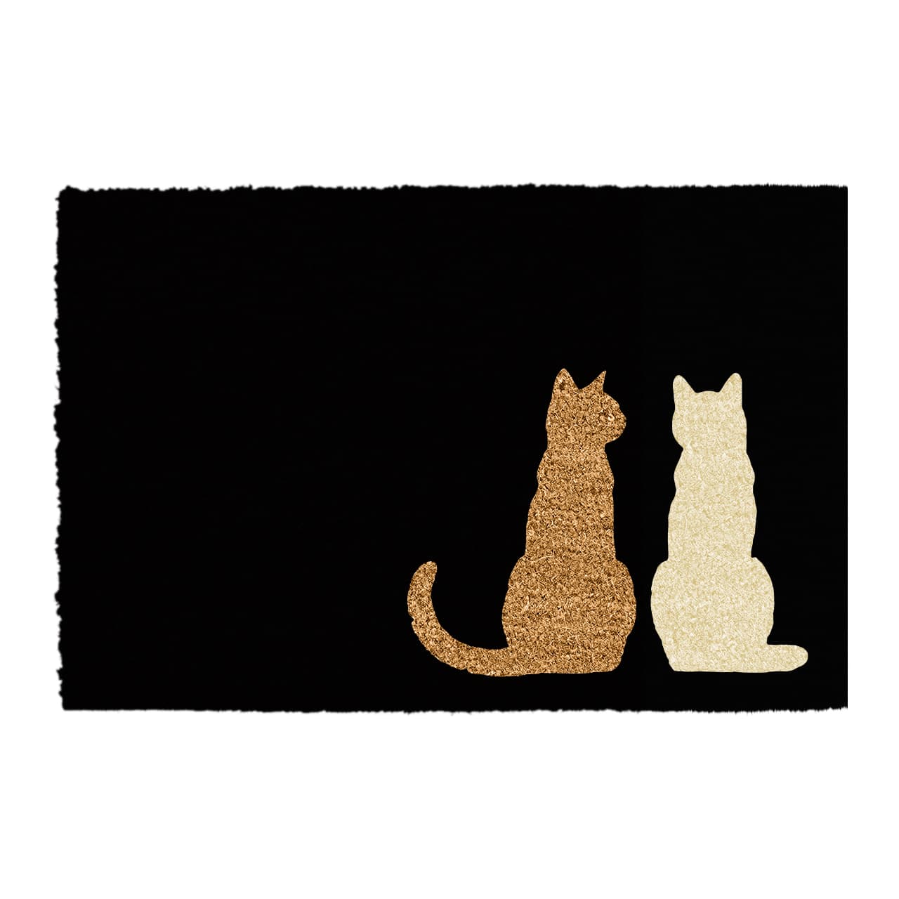 Wholesale Gifts Tomorrow – wholesale Door mat – Two Sitting Cats Doormat (Printed Black/Pale White Coir)0