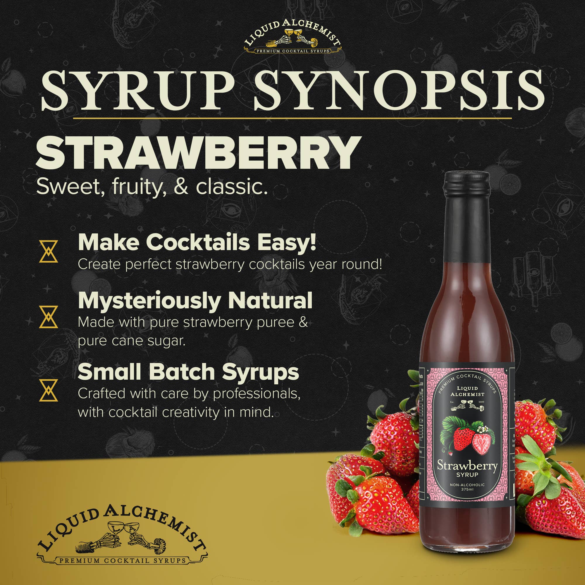 Liquid Alchemist Syrups - Wholesale Cocktail Mix/Syrup - Strawberry Cocktail Syrup1