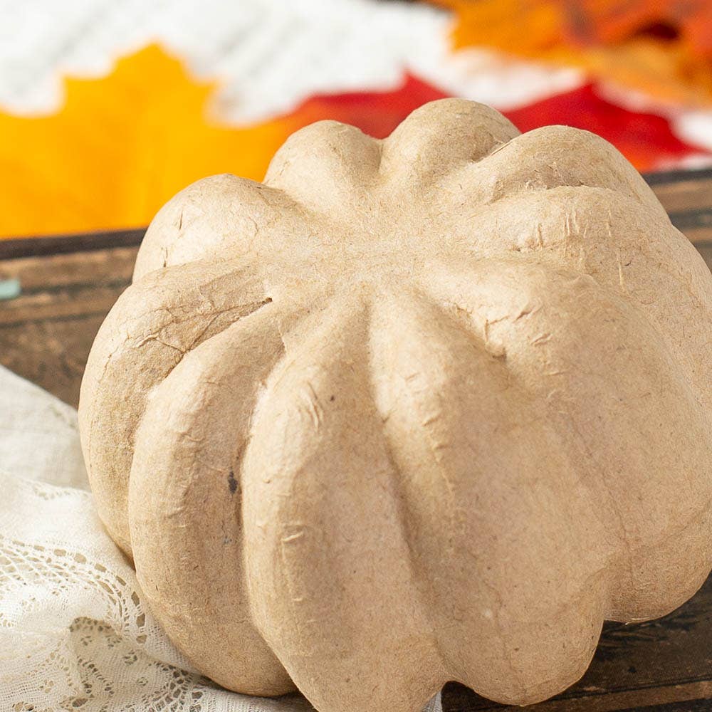 Factory Direct Craft - Wholesale Decorative Tabletop Object - Paper Mache Pumpkin - 2-1/2" x 3-1/4" Dia. 4
