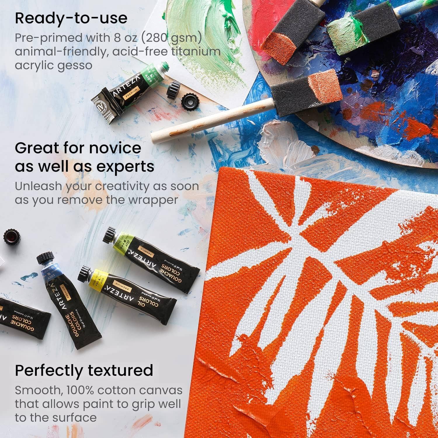 Plaid Crafts - Wholesale Painting/Drawing - Arteza® Classic Stretched Canvas, 24" x 36", 2 pc.4