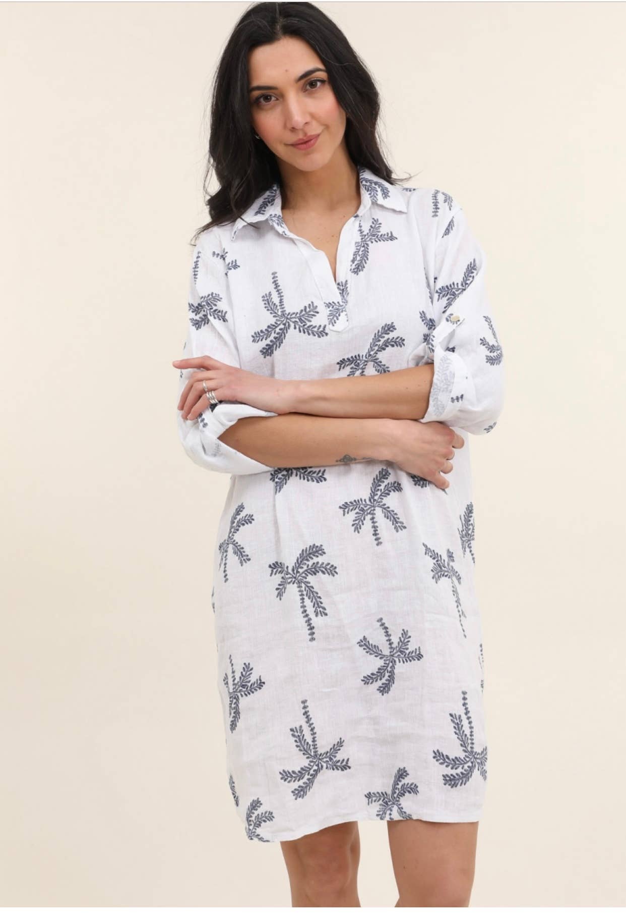 LÉA & LUC – Großhandel Kleid – Damen – Bedruckte Kleider aus 100% Leinen REF.68029