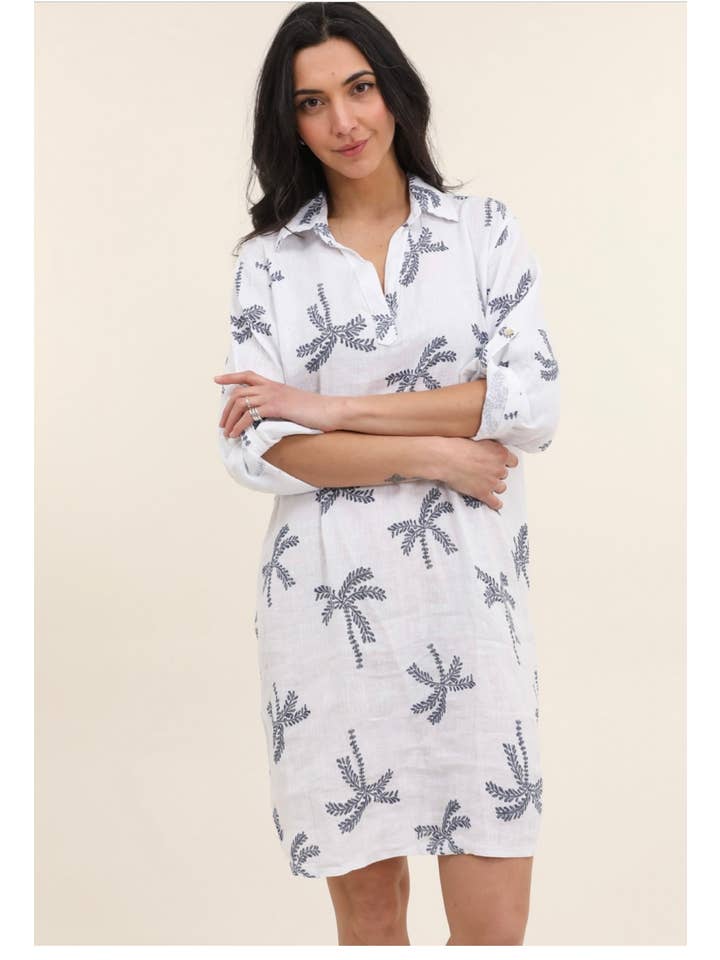 LÉA & LUC – Großhandel Kleid – Damen – Bedruckte Kleider aus 100% Leinen REF.68029