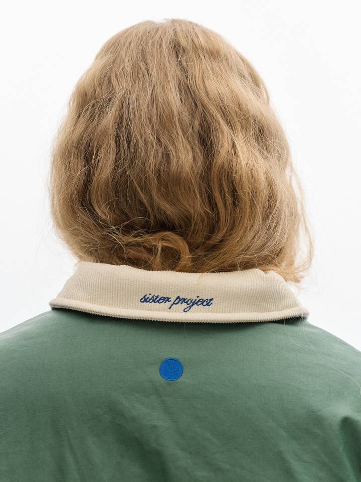 Veste en coton ciré _ Vert pour la vente par Pastiche