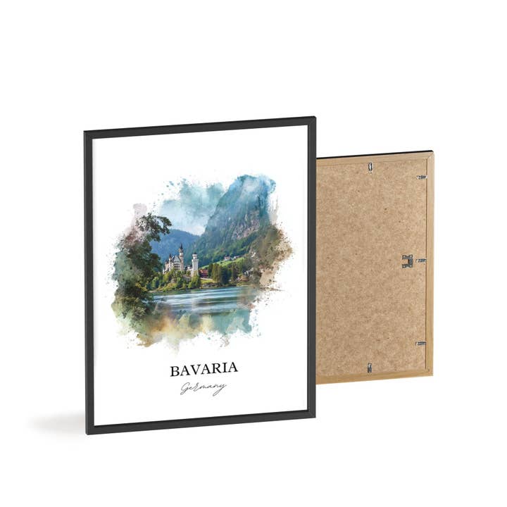 Premium Travel Art - Wholesale Art Print - Bavaria Wall Art, Bavaria Print, Bavaria Germany Watercolor Art, Germany Gift, Germany Travel Print, Travel Poster, Housewarming Gift7