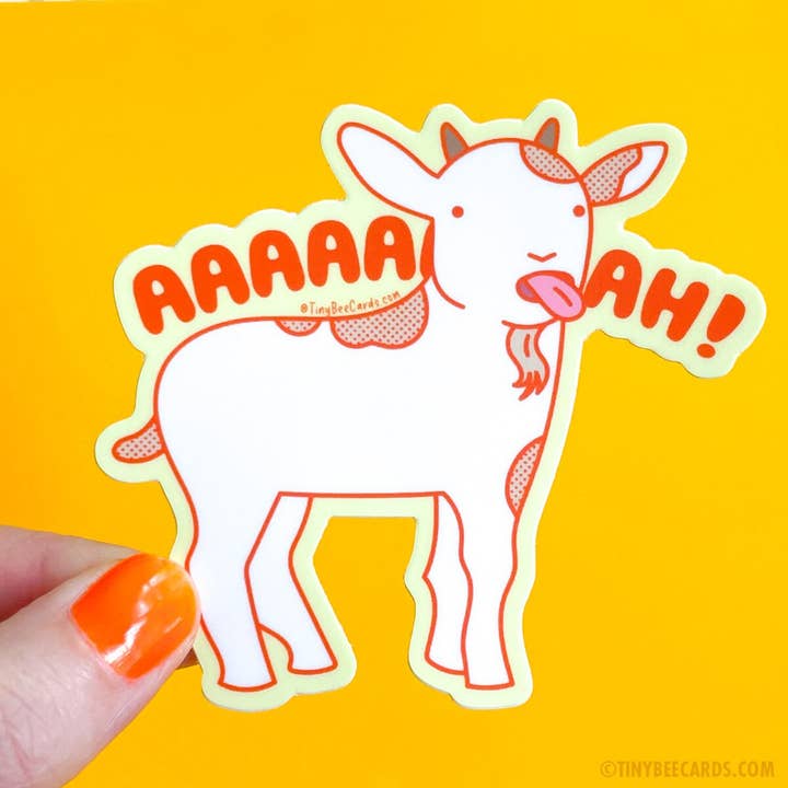 Tiny Bee Cards - Wholesale Sticker - Funny Screaming Goat Vinyl Sticker