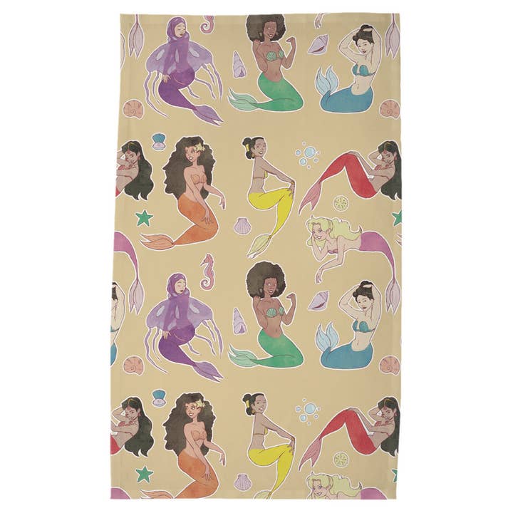 Mermaid Pin-Ups - Tea Towels for wholesale by Animatia Train