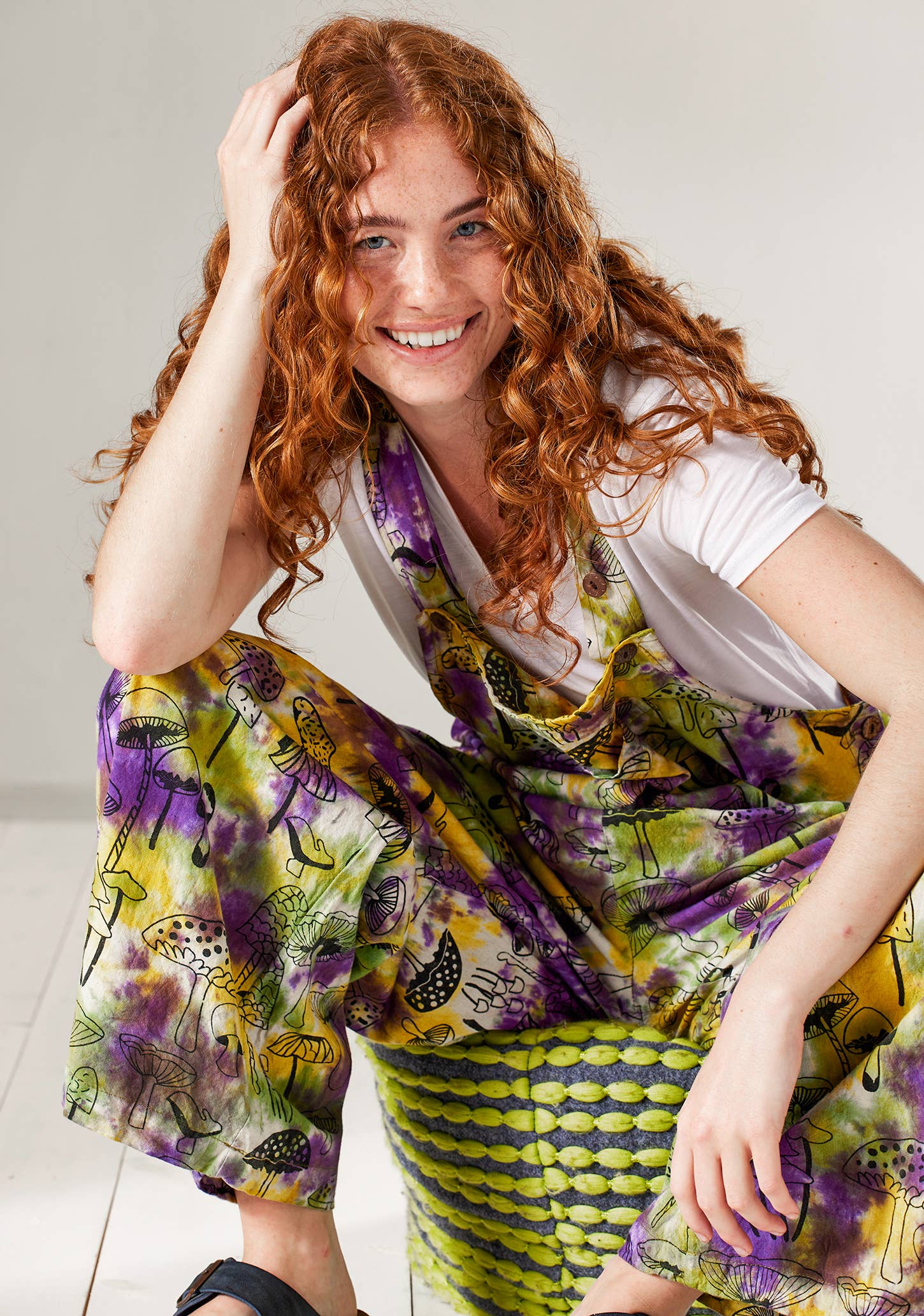 Namaste – wholesale Overalls – Unisex – Tie Dye Mushroom Dungarees2