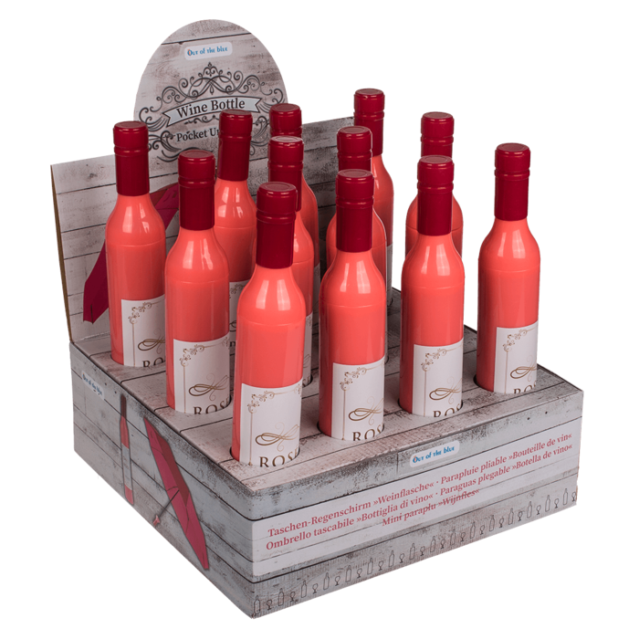 Out of the blue KG - Wholesale Umbrella - Unisex - Pocket Umbrella, Rose Wine bottle,2