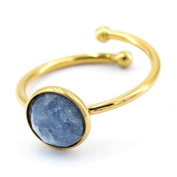 Beach Ring 01 - verstelbare ring met natuursteen/moeder van parel voor wholesale door Sergio Engel jewellery