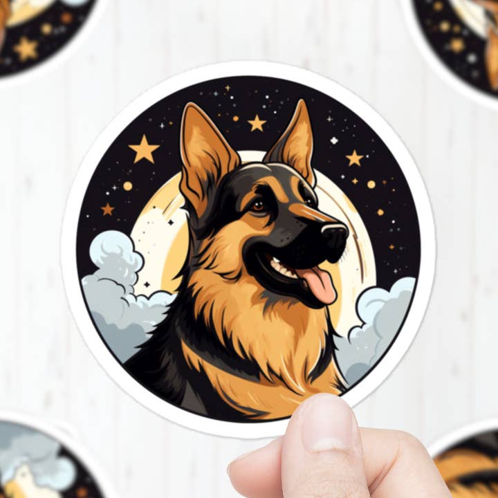 Pegatina de pastor alemán | Pegatina para mascotas y perros para venta al por mayor de Mystical Clarity