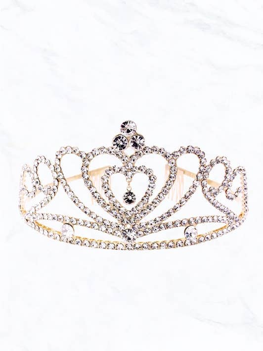 Elegant Heart Crystal Tiara for wholesale by Suzie Q USA