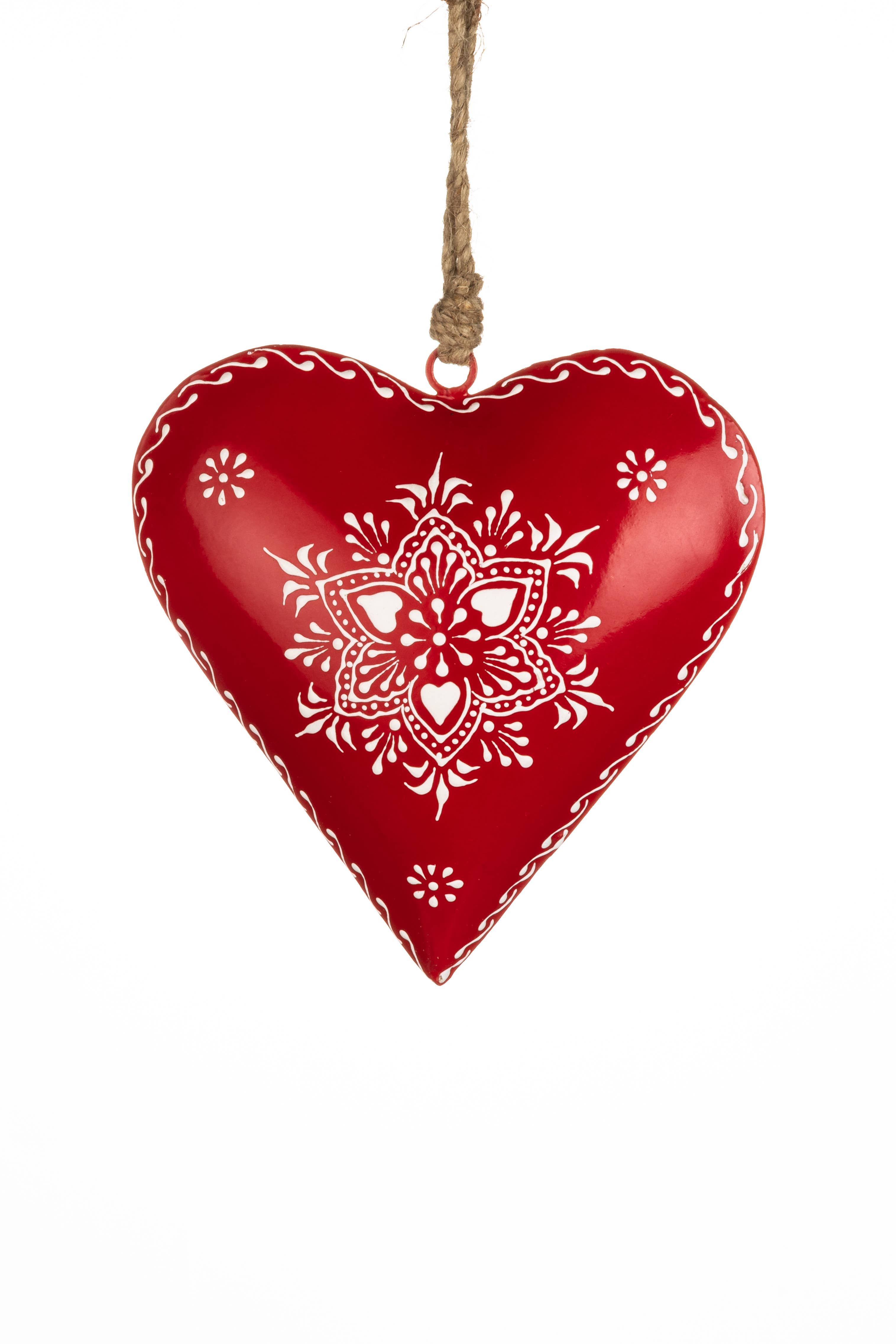 Shoeless Joe Ltd – wholesale Ornament – Snowflake Heart Red #11