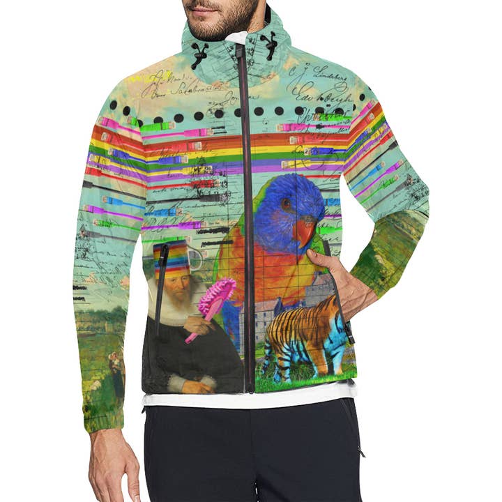 THE BIG PARROT All Over Print Windbreaker for wholesale by Bønes and Balløøns