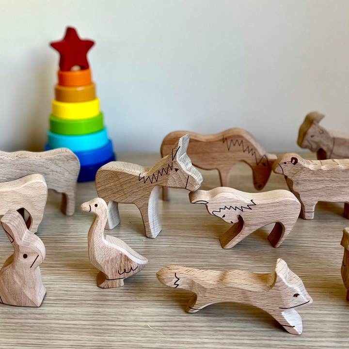 kidodido - Vente Puzzle – enfant - Animaux de la forêt, puzzle Montessori, animaux de ferme en bois1