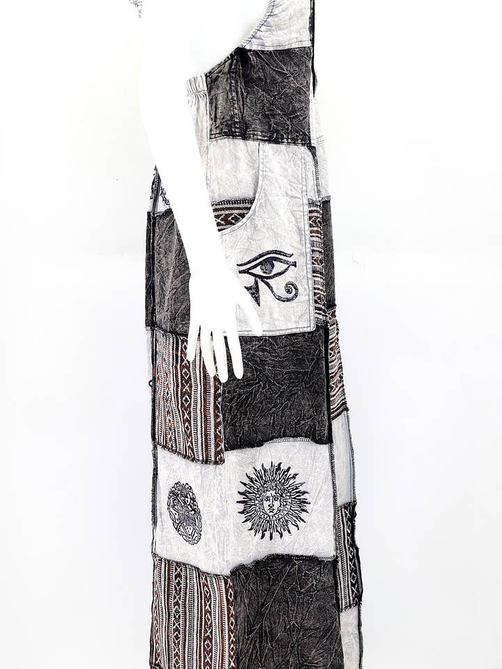 Himalaya Handmade - Wholesale Overalls - Women's - Cotton Hippie Handmade Gheri Patchwork Pagan Symbols Wide Leg Bohemian Overalls31