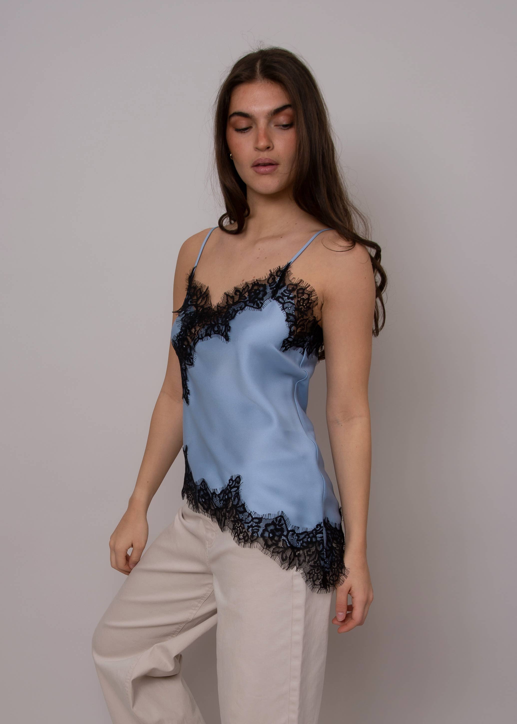 RD Style - Wholesale Camisole - Women's - REILA ASYMMETRIC CAMI W/ LACE TRIM- 57W451S5