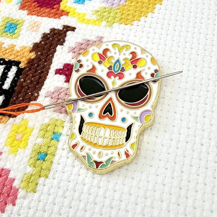 Skull Candy Needle Minder for Cross Stitch & Embroidery for wholesale by Meloca Designs