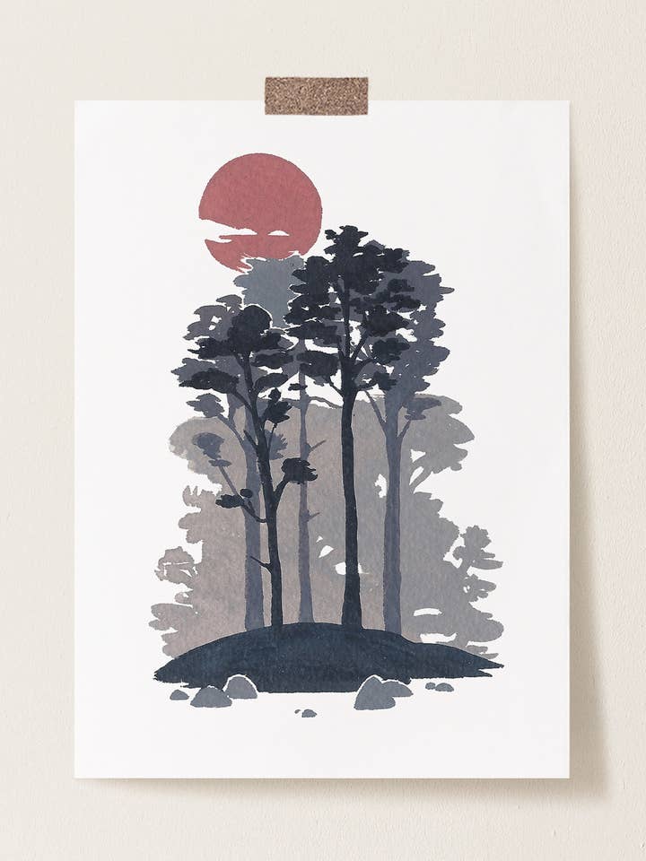 ANSICHTKAART 'Violetkleurig bos' voor wholesale door °MERAKI°