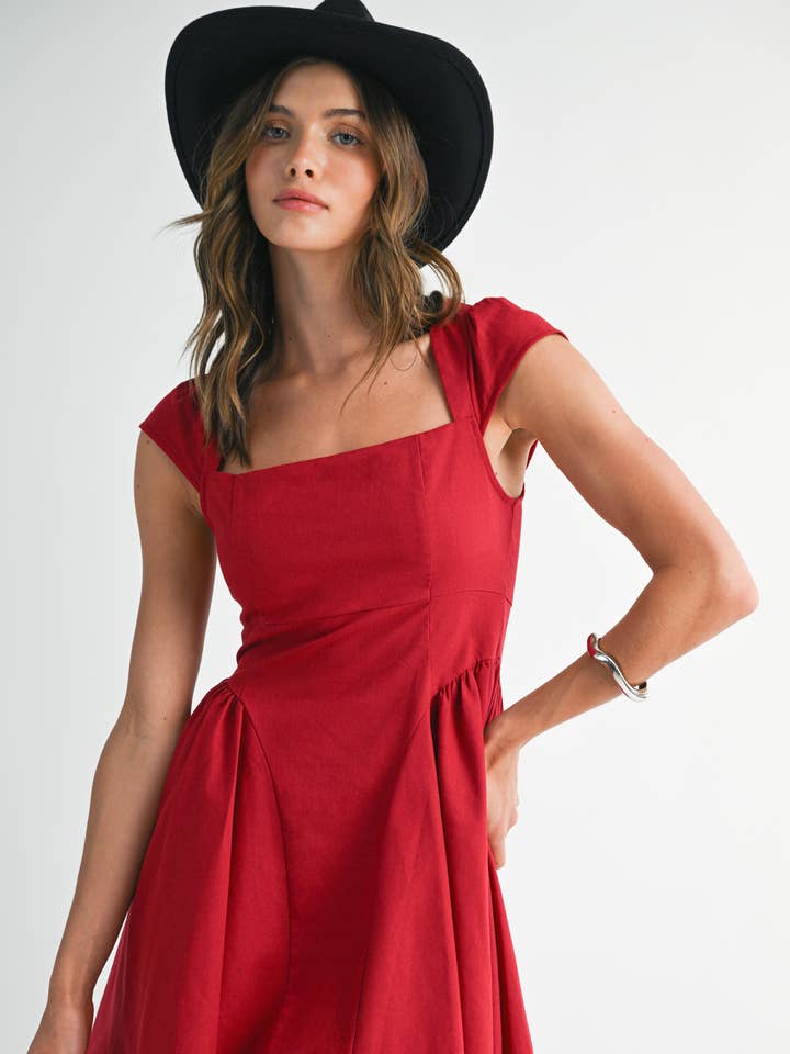 YD5026 Square Neck Halter Mini Dress for wholesale by Endless Blu