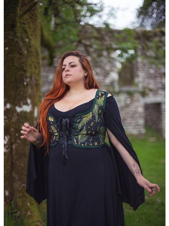 Costurero Real - Vendita all'ingrosso Corsetto - Donna - Corpetto rinascimentale con farfalle, giardino, corsetto in stile cottagecore