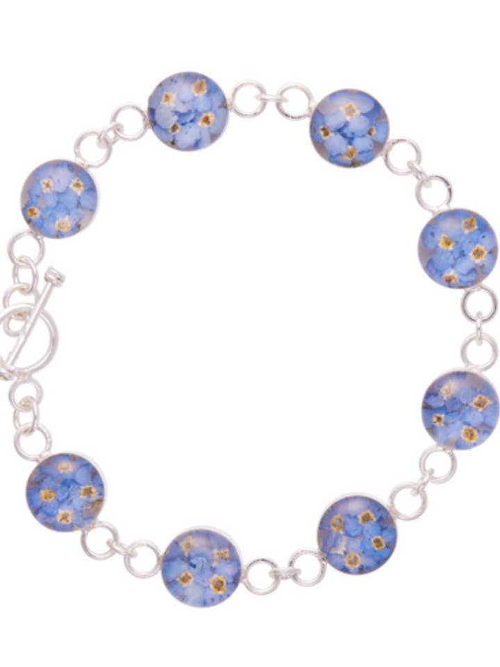 Schakelarmband met vergeet-mij-nietjes bloemen voor wholesale door Fresh Jewelry Co