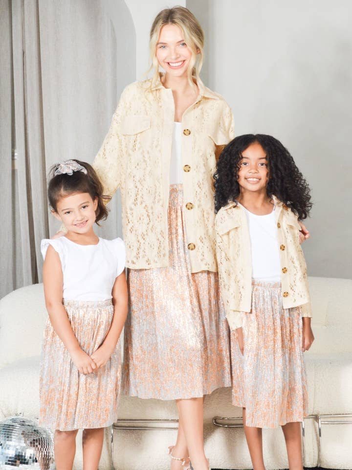 Lace Floral Shirt Jacket Button Down Mommy & Me for Kids and other Purchase Wholesale mom and me. Free Returns & Net 60 Terms on Faire trending on Faire.