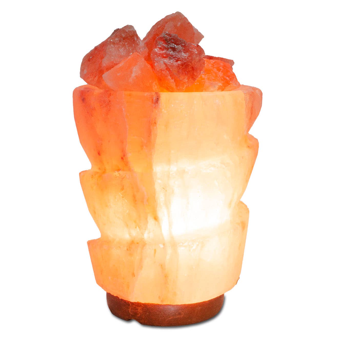 Fantasia Mining - Wholesale Salt Lamp - Funnel w/ Chunks Salt Lamp  - 9.5" avg. - Cord, Bulb, Dimmer5