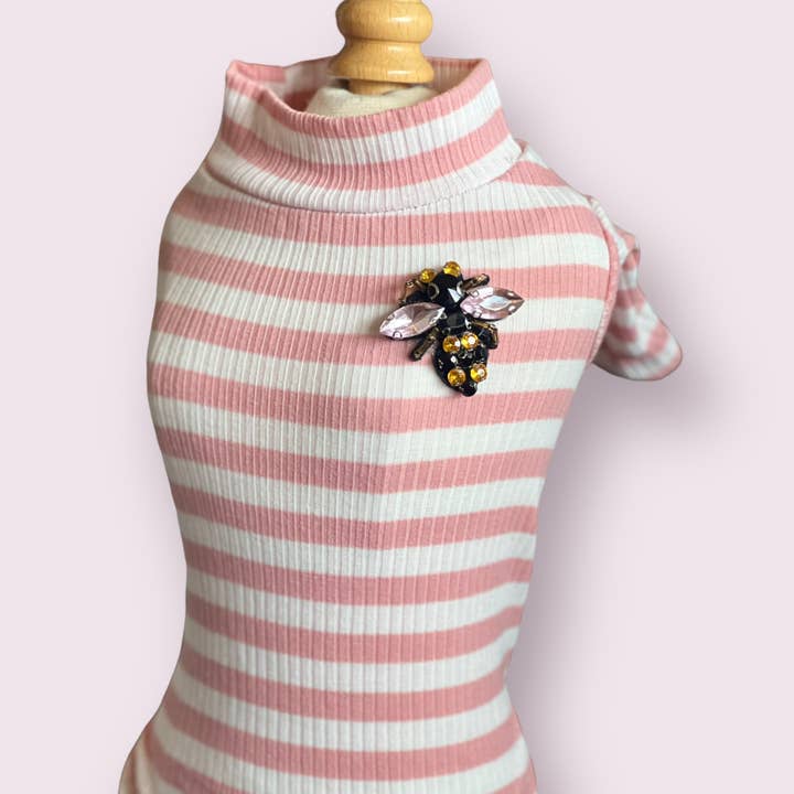 Blændende Bee Stripe Turtleneck- Hundetrøje for engroshandel hos Bark Fifth Avenue