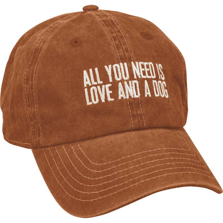 All You Need Is Love And A Dog Baseball Cap for wholesale by Primitives by Kathy