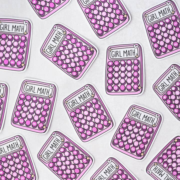 Simple Whimsy - Wholesale Sticker - Girl Math Calculator Sticker