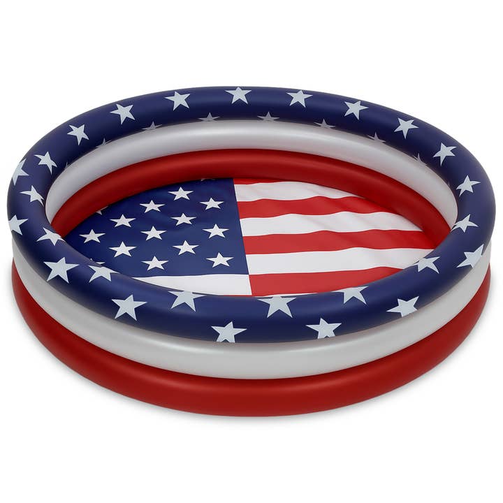 Piscina per bambini rotonda da 40 pollici con fondo non gonfiato - Bandiera USA per la vendita all'ingrosso da parte di Cota Global