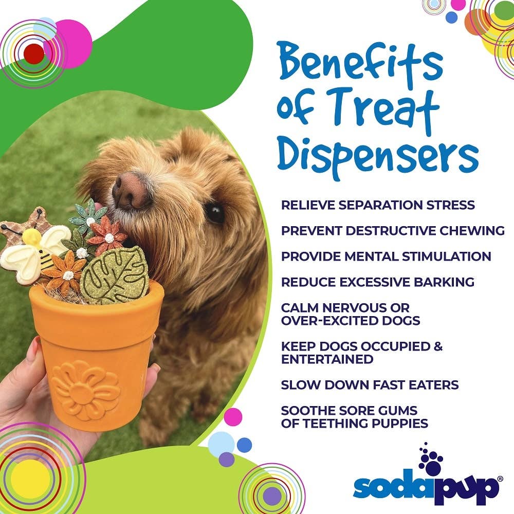 SodaPup Dog Toys – wholesale Pet treat jar – Dog – Flower Pot Durable Rubber Treat Dispenser & Enrichment2