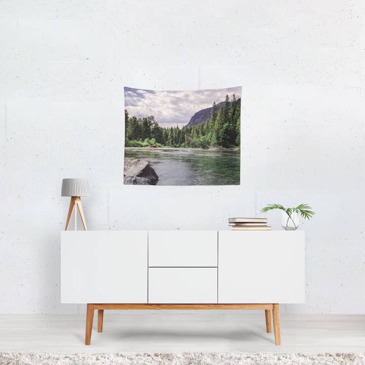Glacier National Park River Wall Tapestry for wholesale by lostkatphoto