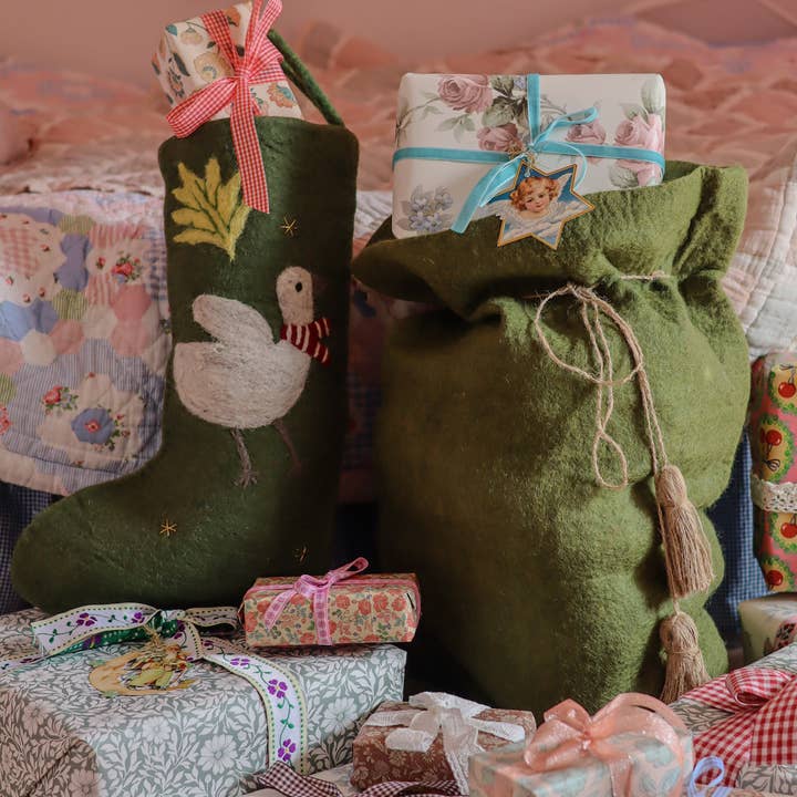 Philé - Wholesale Christmas decoration - Christmas Santa Sack - Green1