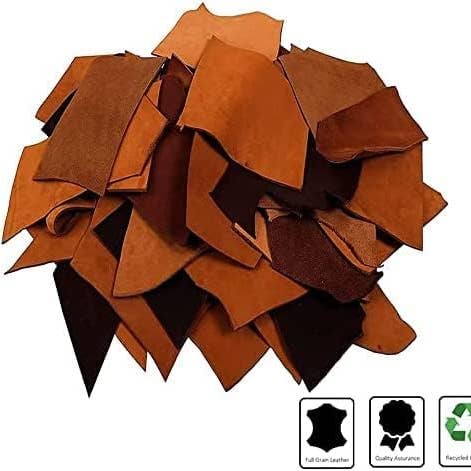 Tuzech Leather - Wholesale Craft Supplies - TUZECH Leather Scrap - Large Pieces of Full Grain Leather Cowhide Remnants Bag - Design & Make Crafts - Mixed Colors