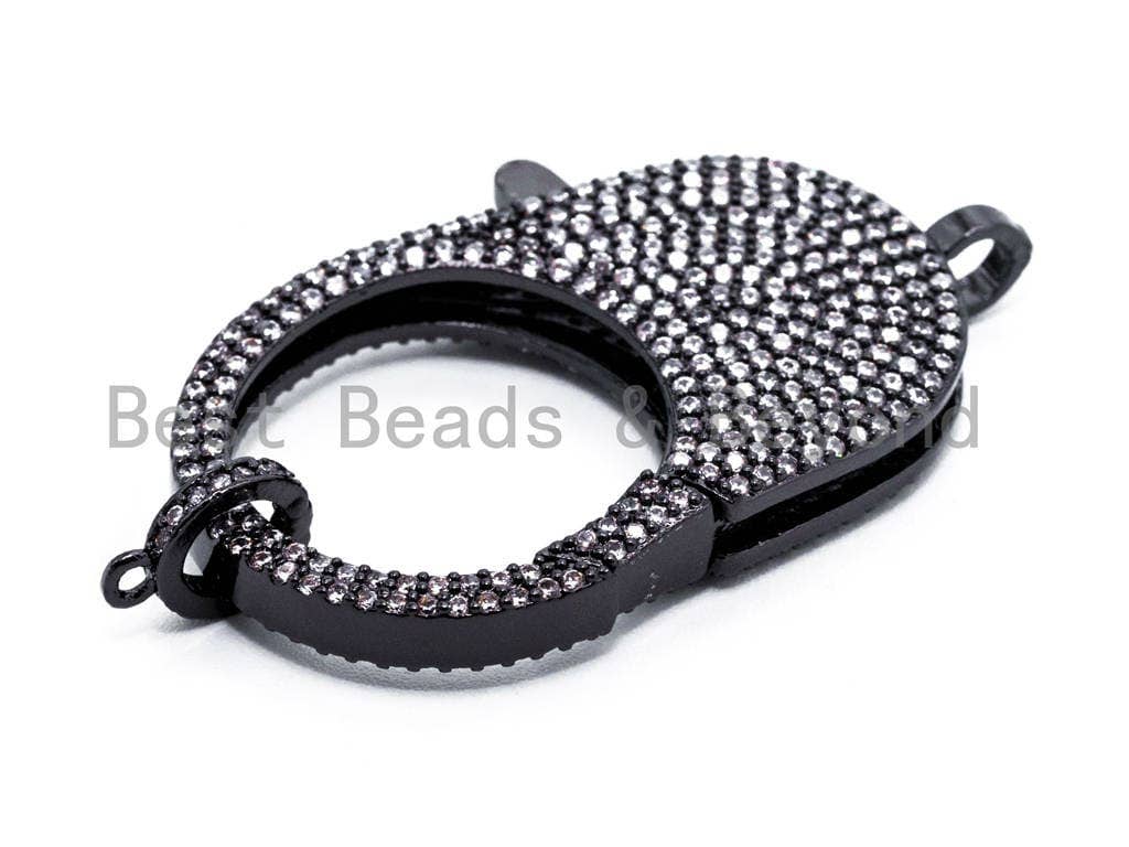 BestBeads&Beyond - Wholesale Clasp - CZ Clear Micro Pave Large  Lobster Claw Clasp, SKU#H104/H3411