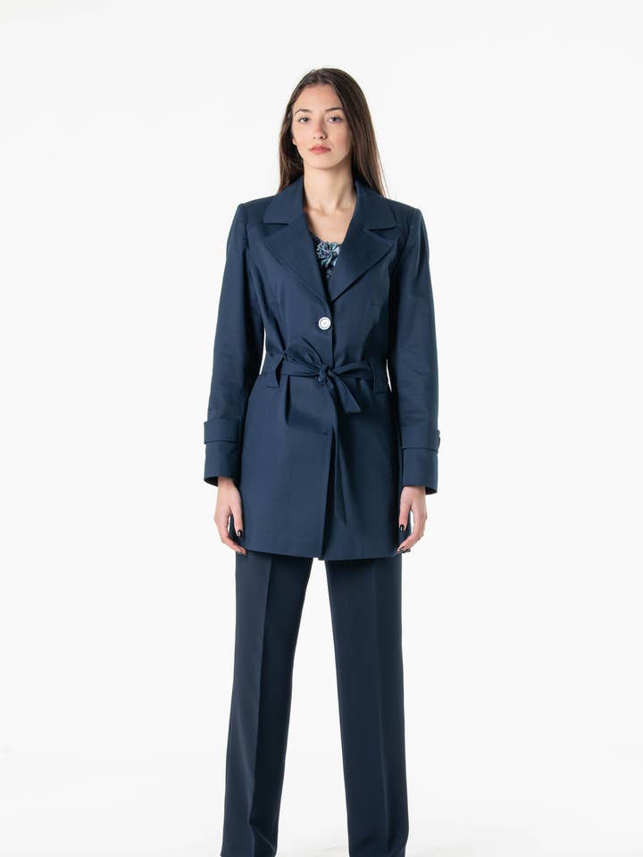 Trench Half coat with belt for wholesale by VIDAL MODES